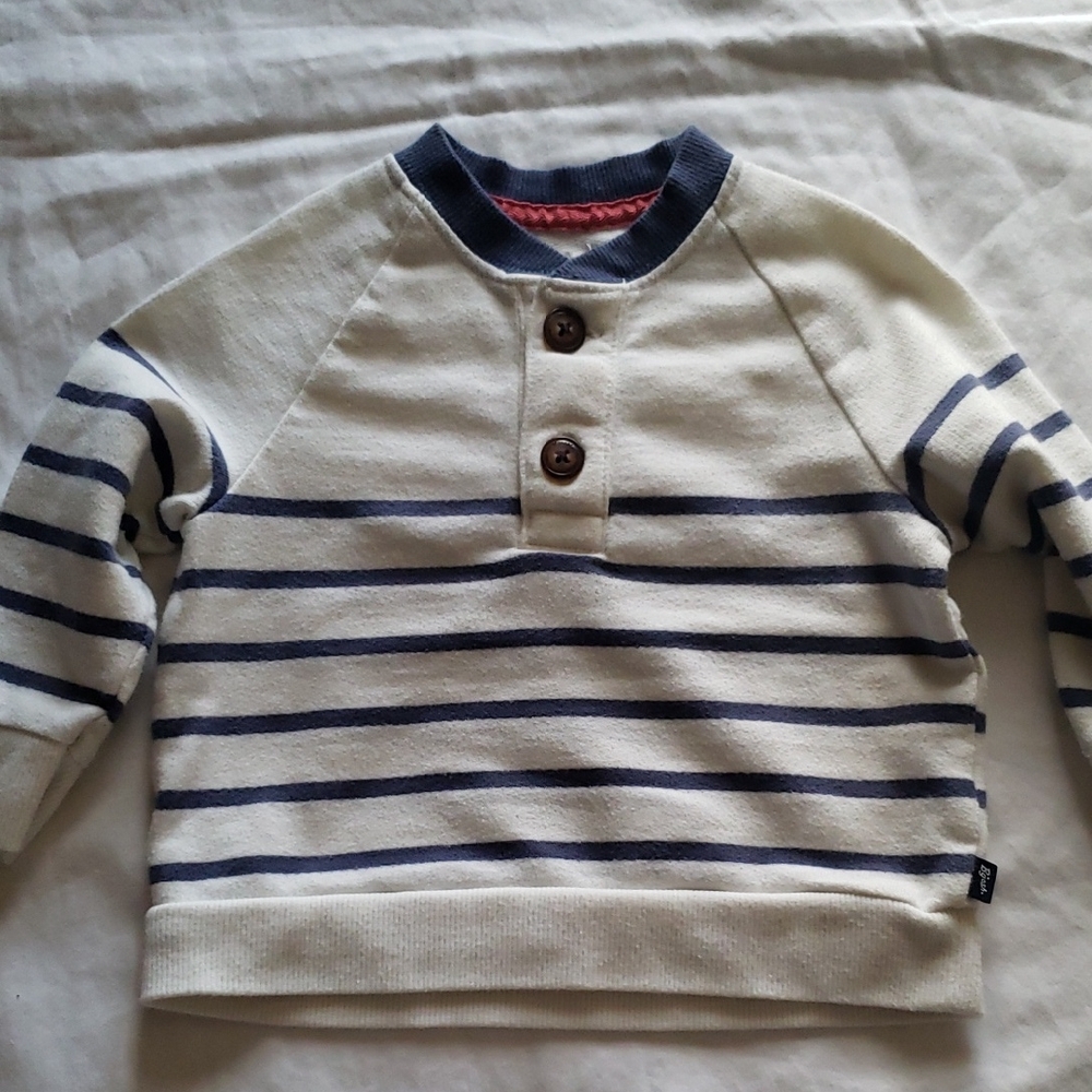 Striped Navy and Cream Kids Sweatshirt